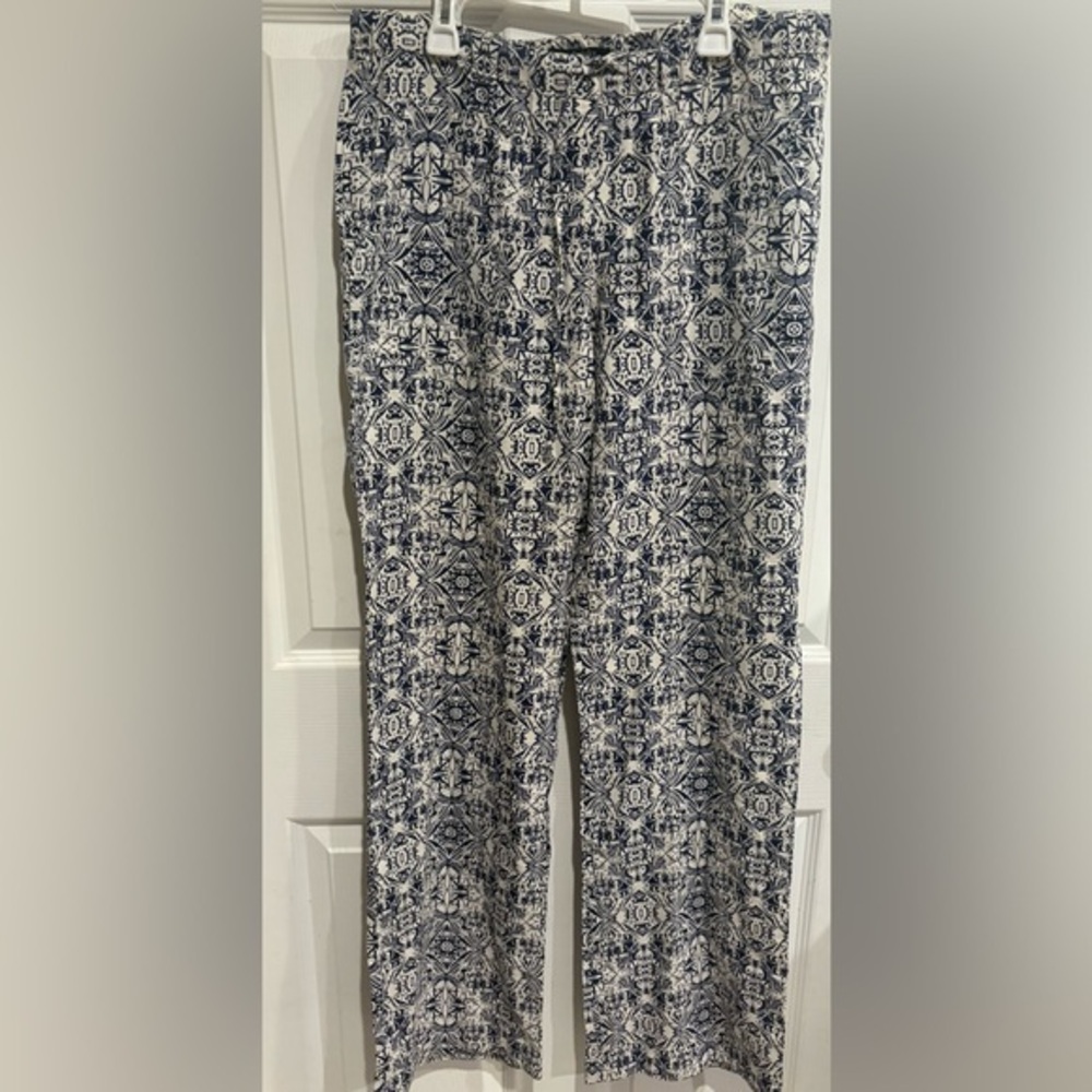 Chadwicks Navy and White Patterned Chinos
